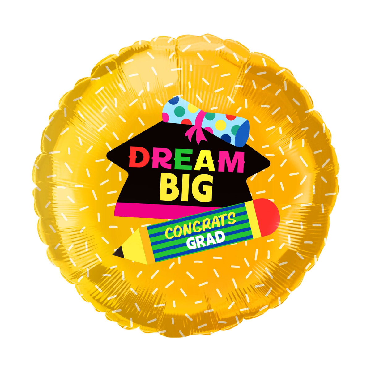 18" Gold Dream Big Grad Balloon