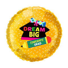 18" Gold Dream Big Grad Balloon