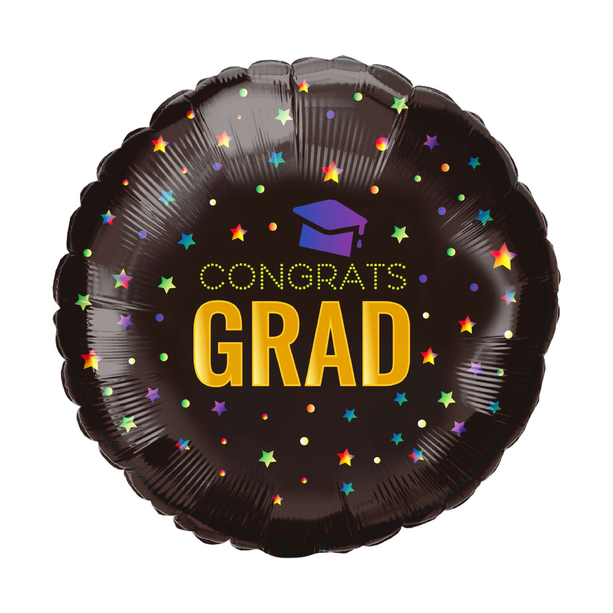 18" Black Polka Grad Balloon