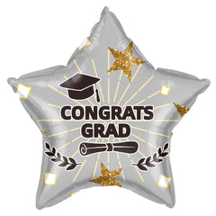 18" Congrats Grad Silver Balloon