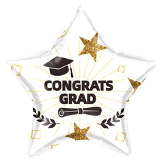 18" Congrats Grad White Balloon