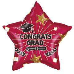 18" Congrats Grad Burgundy Balloon