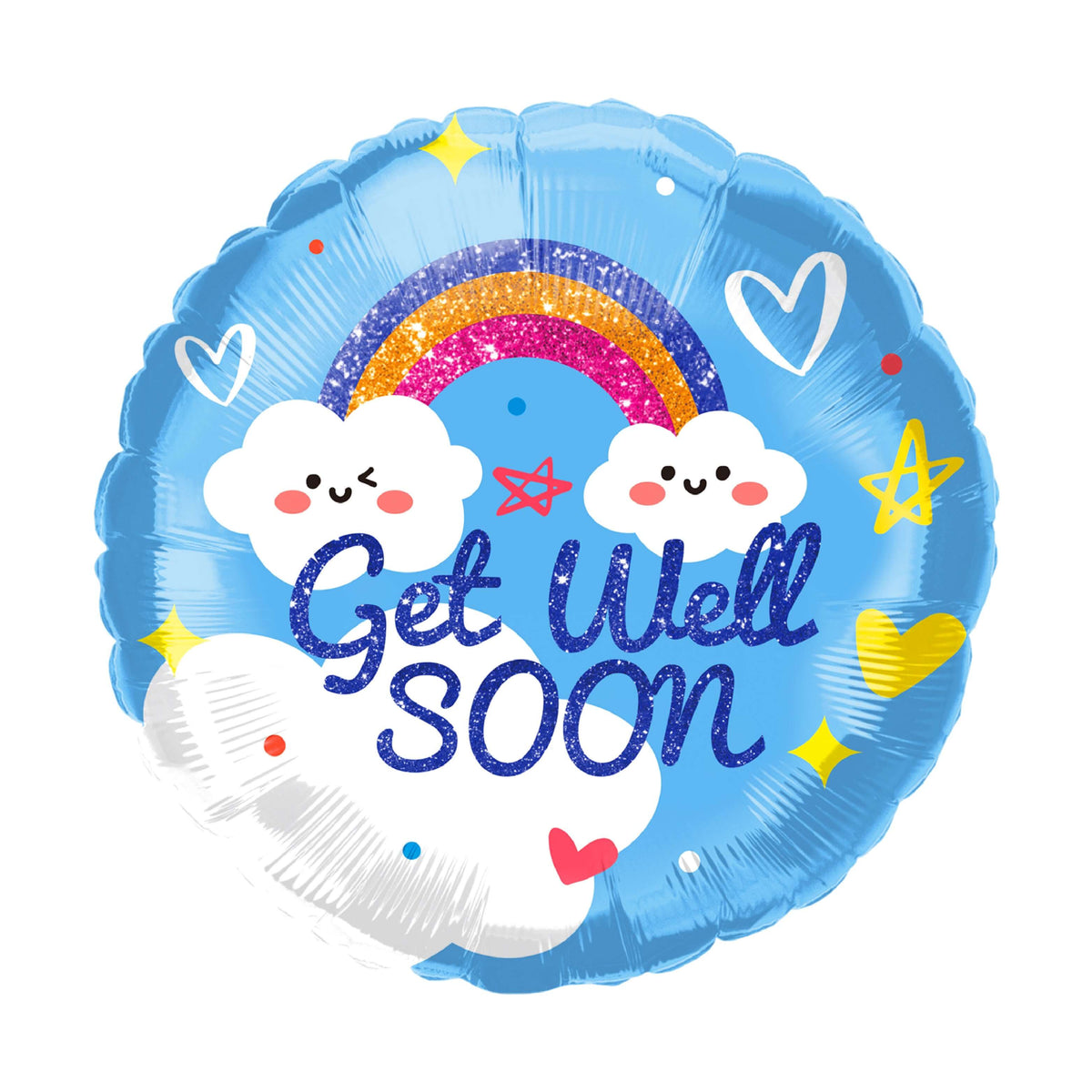 18" Get Well Blue Rainbow Balloon