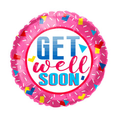 18" Get Well Soon Pink Balloon