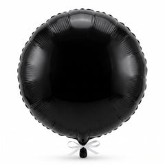 Elegant Black Metallic Round Balloon - 18-Inch