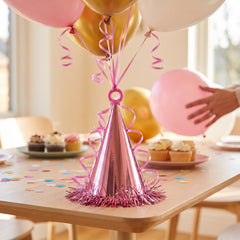 Pink Party Hat Balloon Weight Accessory