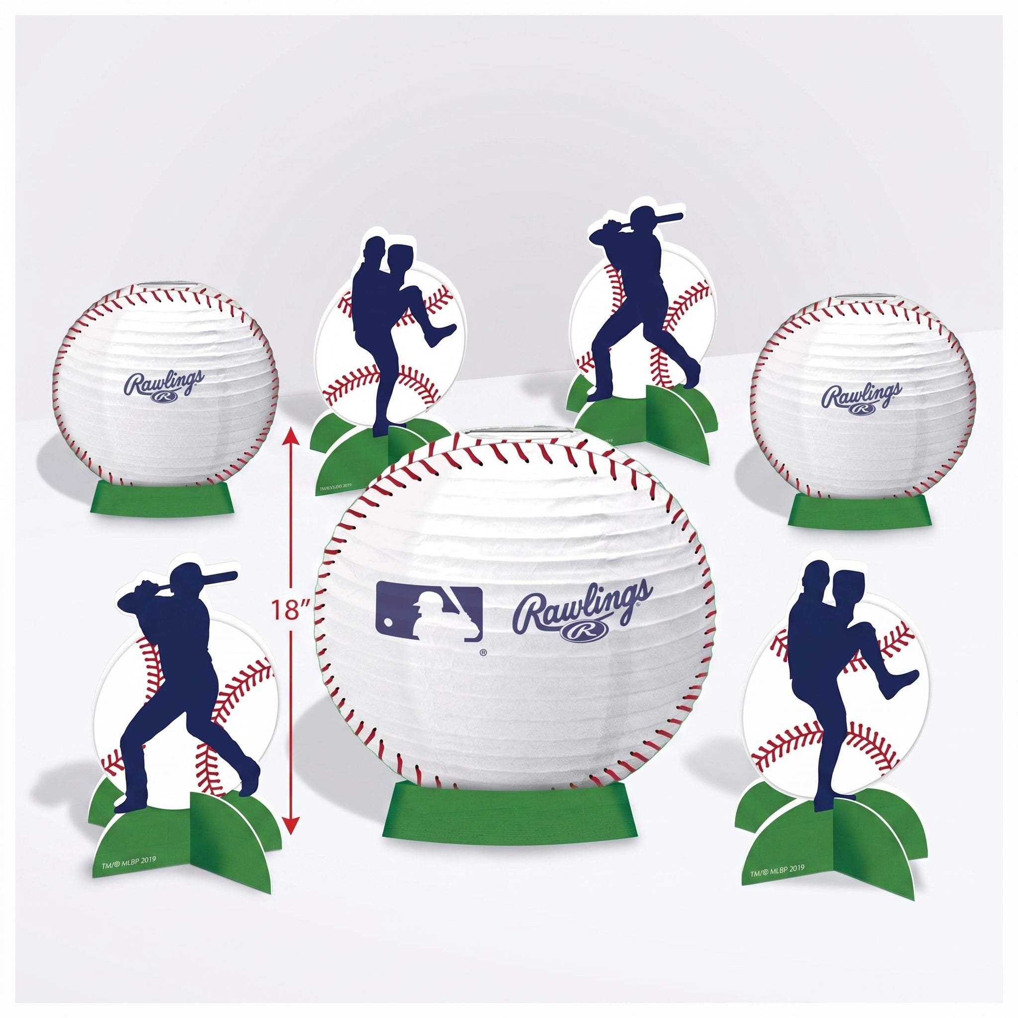 MLB Rawlings Baseball Centerpiece Kit - 7-Piece Table Decorations