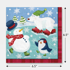 Festive Holiday Fun Luncheon Napkins - 6.5 In. x 6.5 In. - 2-Ply, 16ct