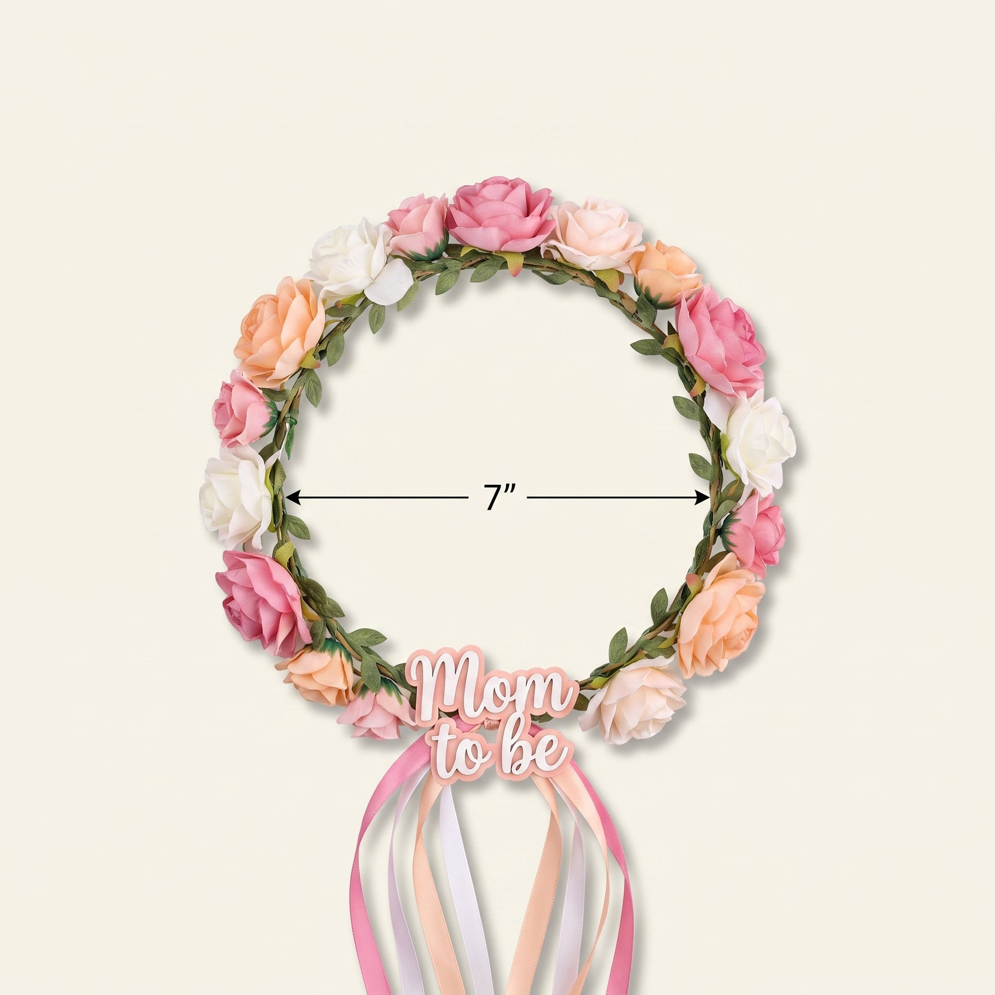 "Mom To Be" Floral Crown for Baby Shower