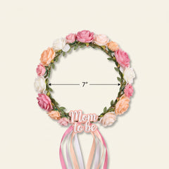 "Mom To Be" Floral Crown for Baby Shower