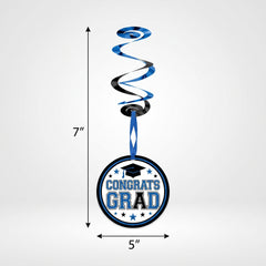 Blue Graduation Swirl Decorations - 12 Pack