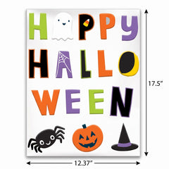 Halloween Friends "Happy Halloween" Gel Cling Decals, 17-Piece Set