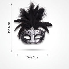 Elegant Silver Feather Dominance Masquerade Mask