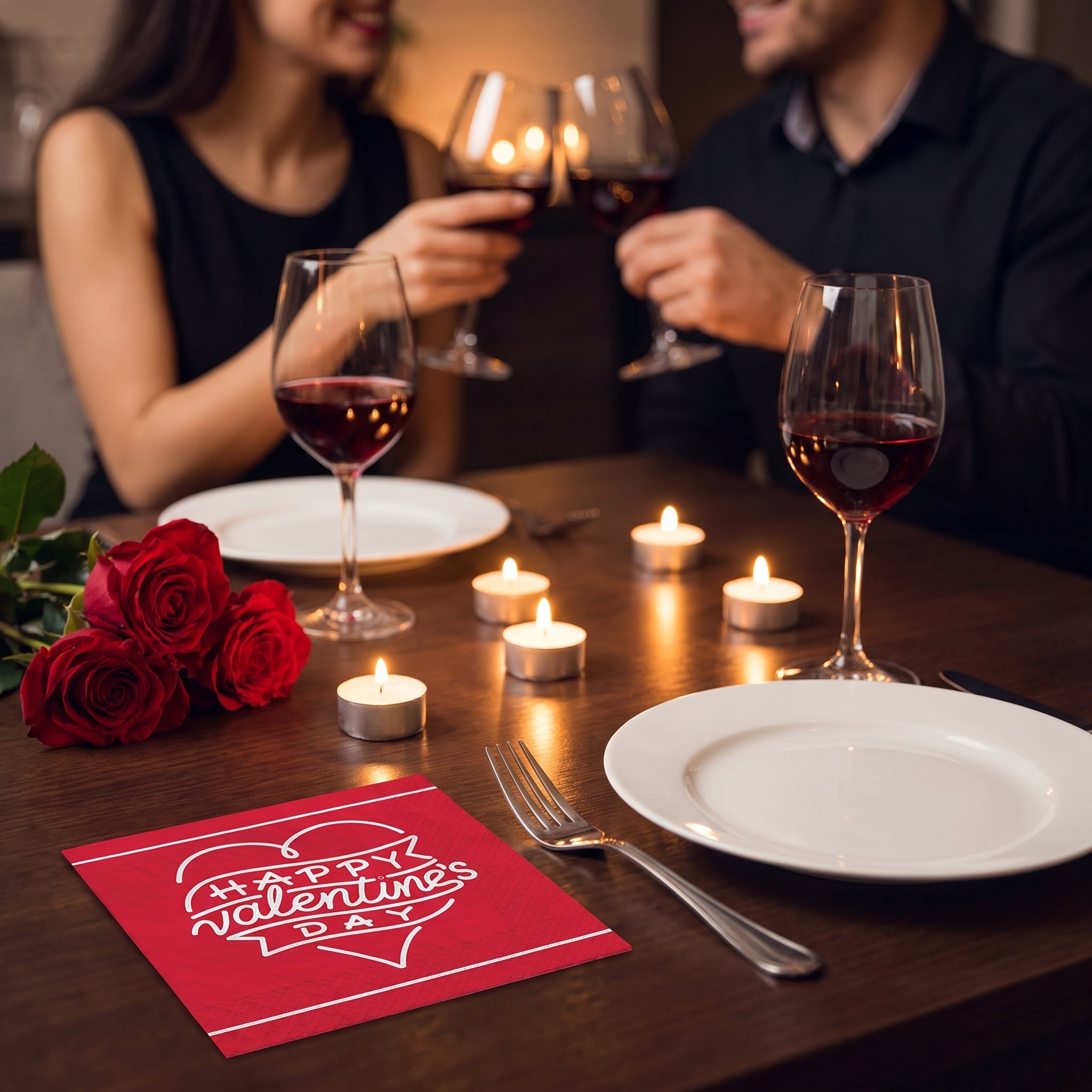 Valentine's Day Heart Luncheon Napkins - 6.5 In. x 6.5 In. - 2-Ply