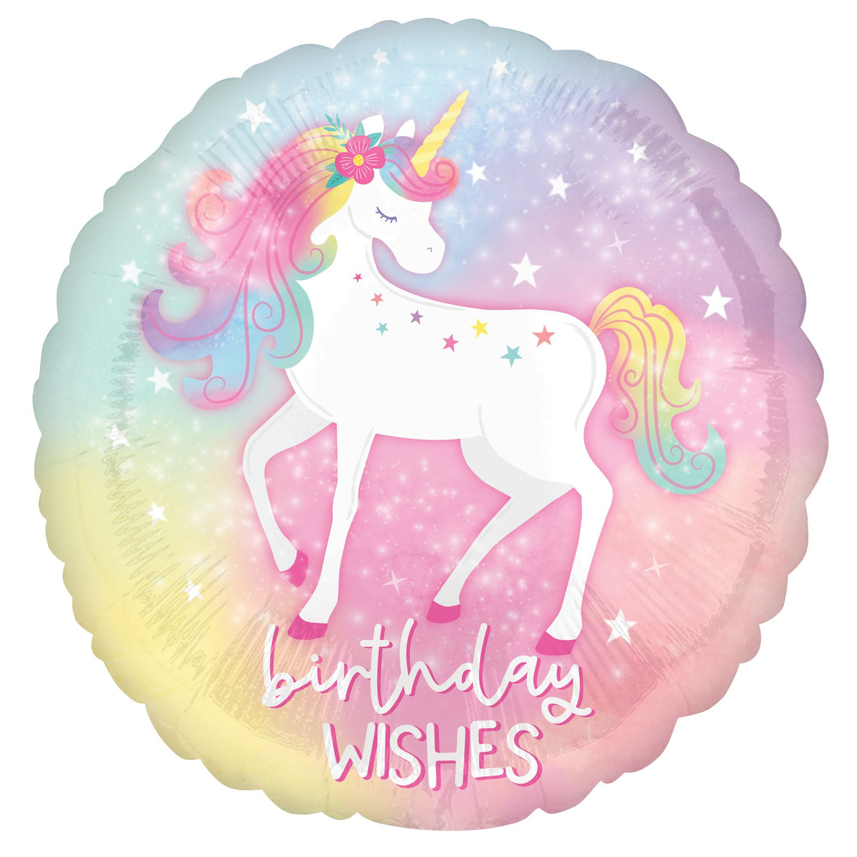 Enchanted Unicorn Birthday Wishes Foil Balloon - 18 Inches