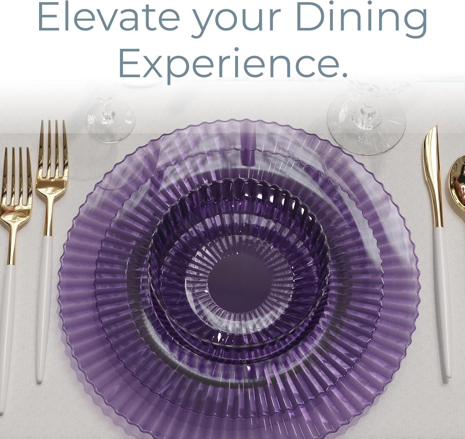 Gemstone Collection Amethyst 9 & 11 Inch Plates - 40 Ct. each