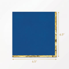 Royal Blue Luncheon Napkins with Gold Hot Stamp | 6.5 in. X 6.5 in.