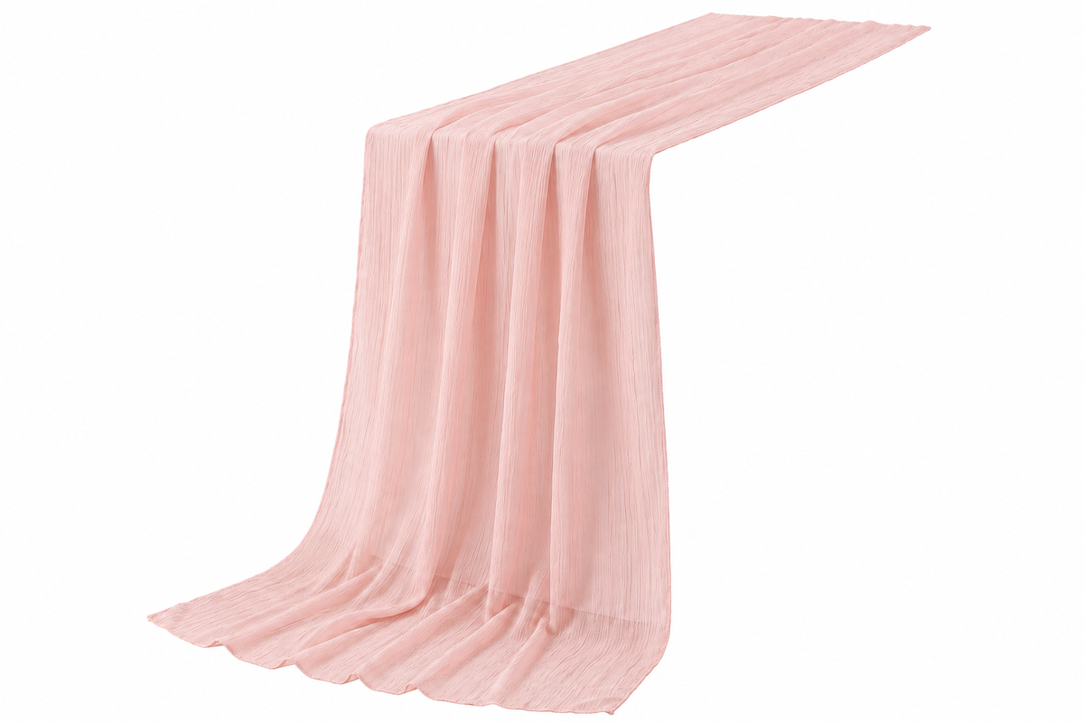 Elegant Blush Fabric Table Runner for Weddings