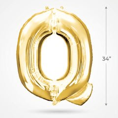 Gold Foil Letter "Q" Balloon - Metallic Mylar