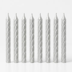 Silver Spiral Birthday Candles | 12 Count