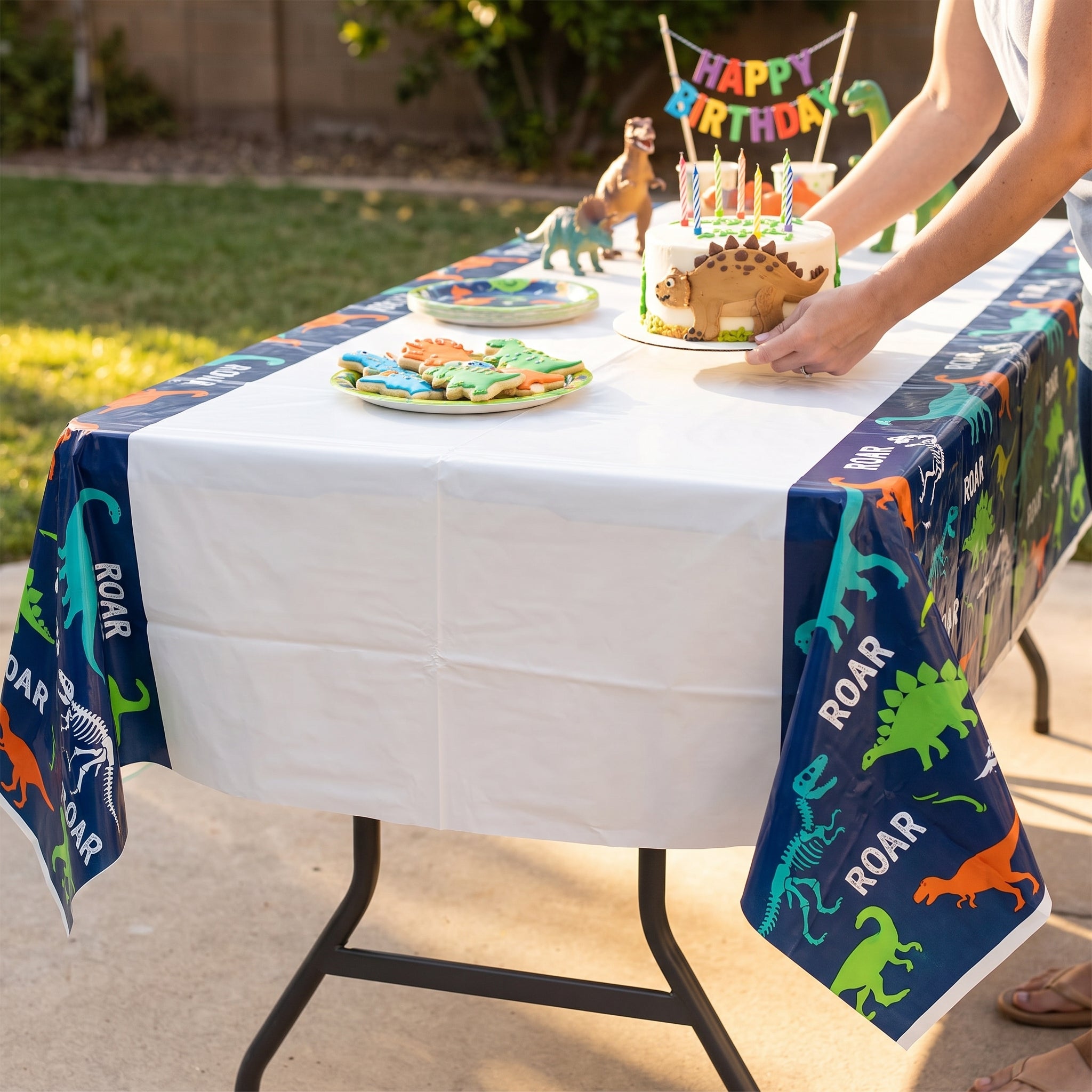 Dino-Mite Plastic Table Cover for Birthday Celebrations