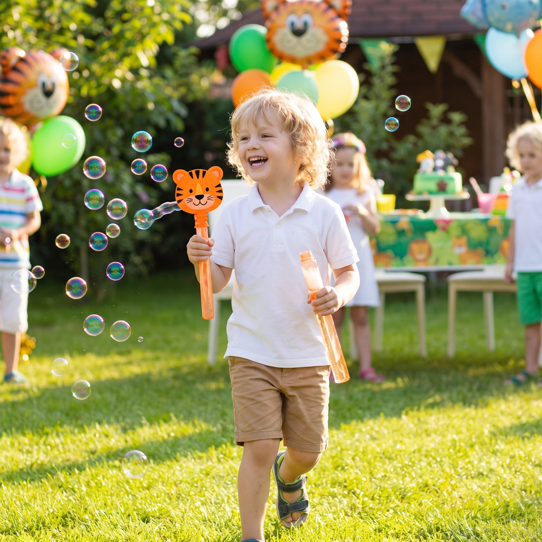 Get Wild Jungle Animal Bubble Tube Pack - 4 Pack Party Favors