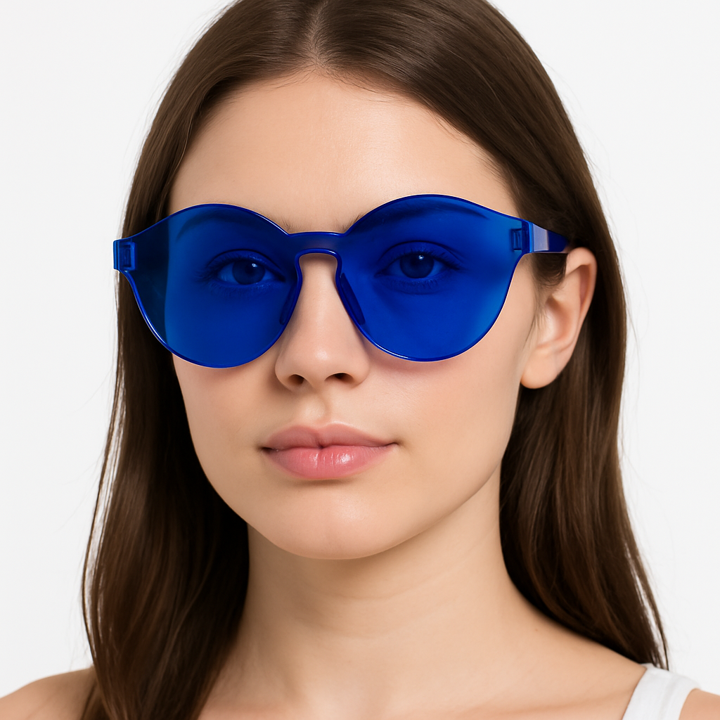 Royal Blue Frameless Sunglasses - Stylish Everyday Accessory