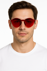 Bright Pink Frameless Sunglasses - Team Spirit Wearable Accessory
