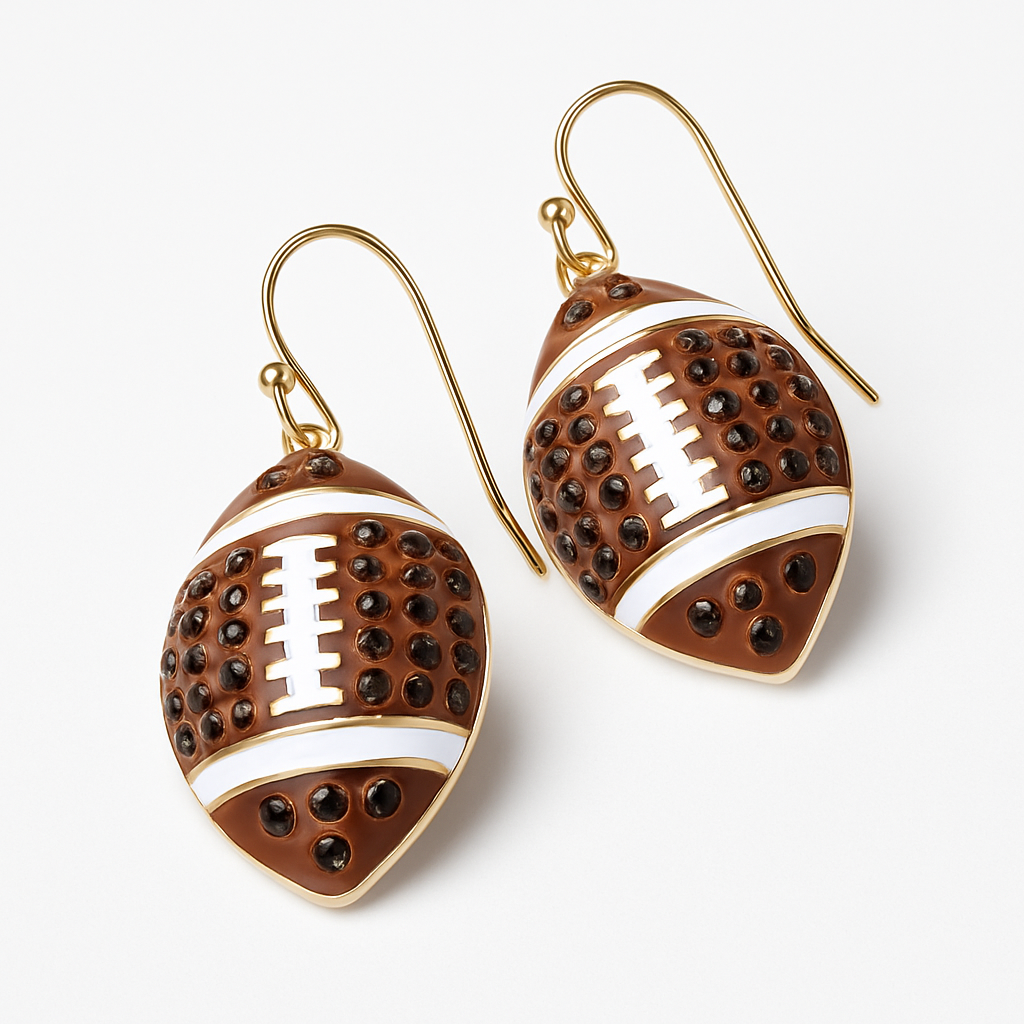Rhinestone Football Earrings