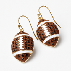 Rhinestone Football Earrings