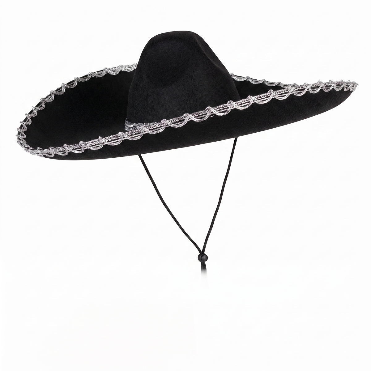 Silver Trim Black Sombrero