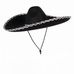Silver Trim Black Sombrero