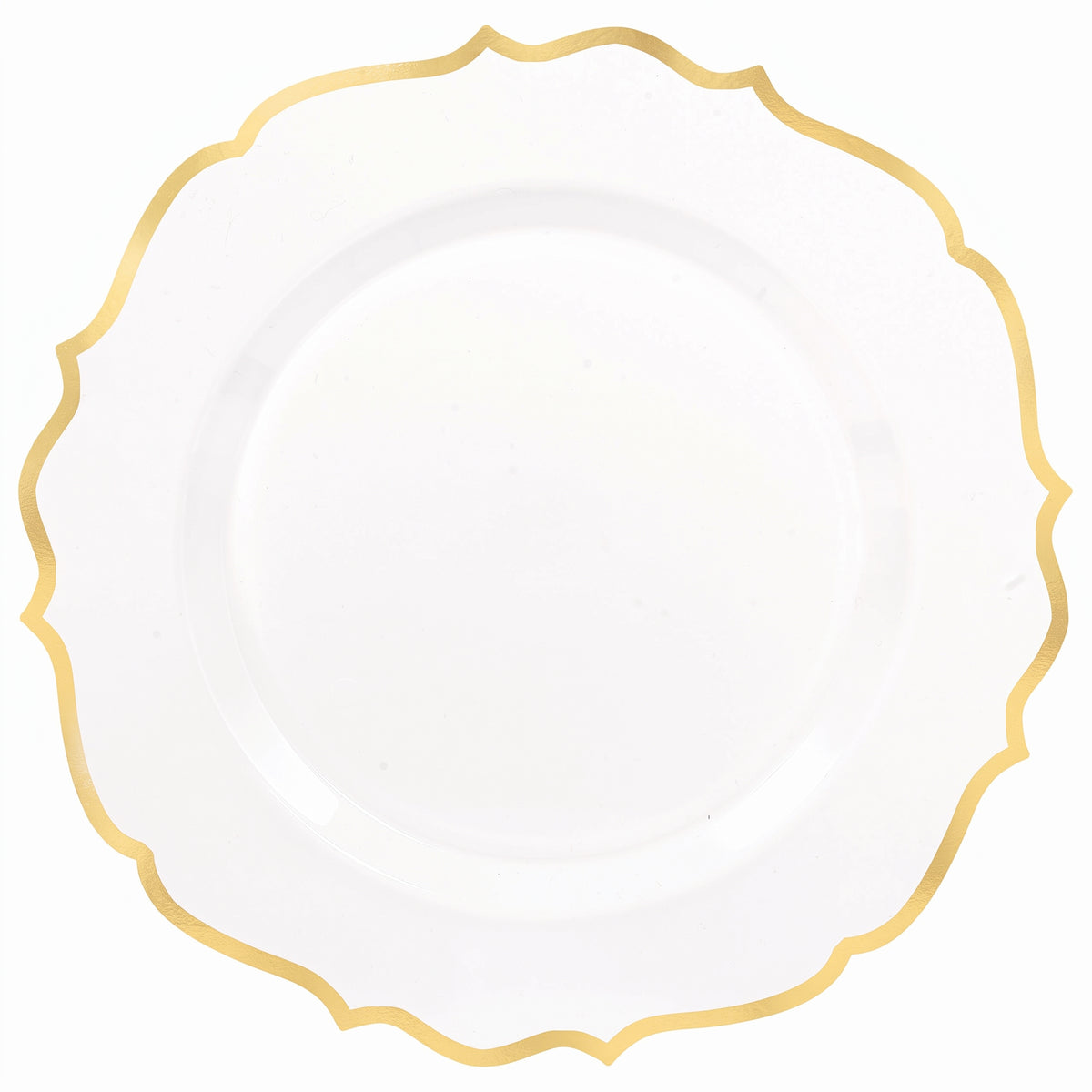 Ornate Premium Plastic Dessert Plates with Gold Trim - 7.75-Inch, 20-Pack