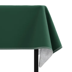 Dark Green Flannel Backed Plastic Table Cover 54 In. x 108 In. | Case of 36