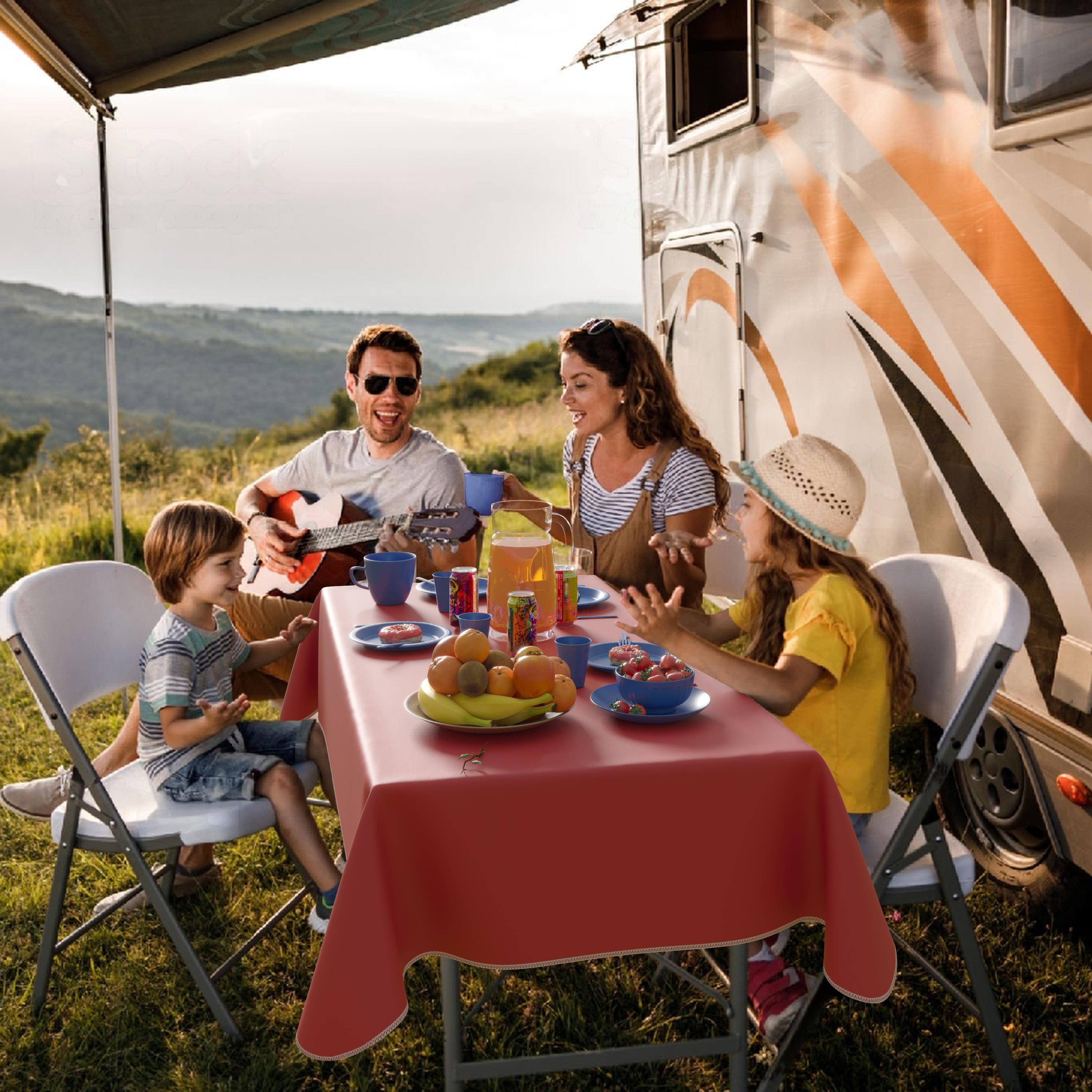 Red Flannel Backed Plastic Table Cover 54 In. x 70 In. | Case of 36
