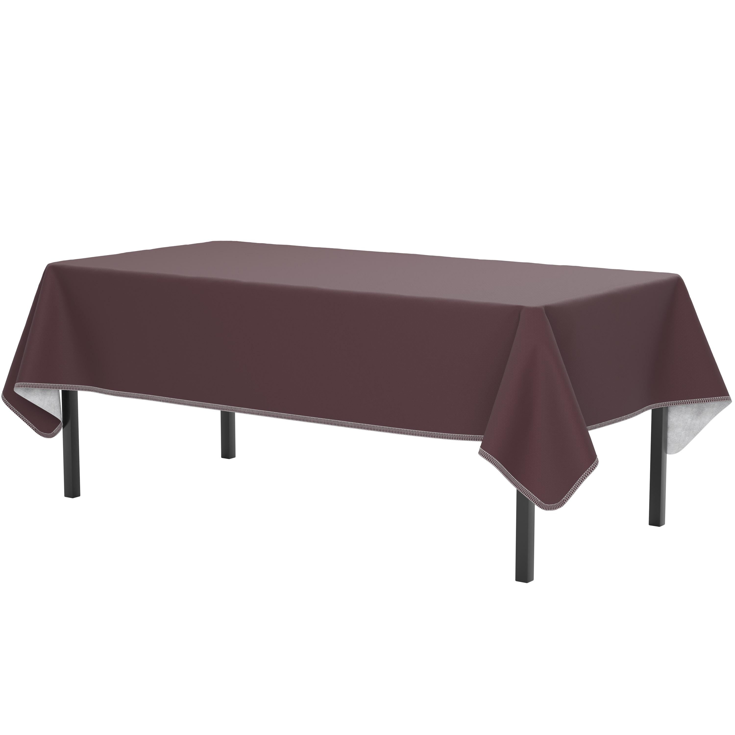 Brown Flannel Backed Plastic Table Cover 54 In. x 70 In. | Case of 36