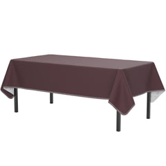 Brown Flannel Backed Plastic Table Cover 54 In. x 70 In. | Case of 36