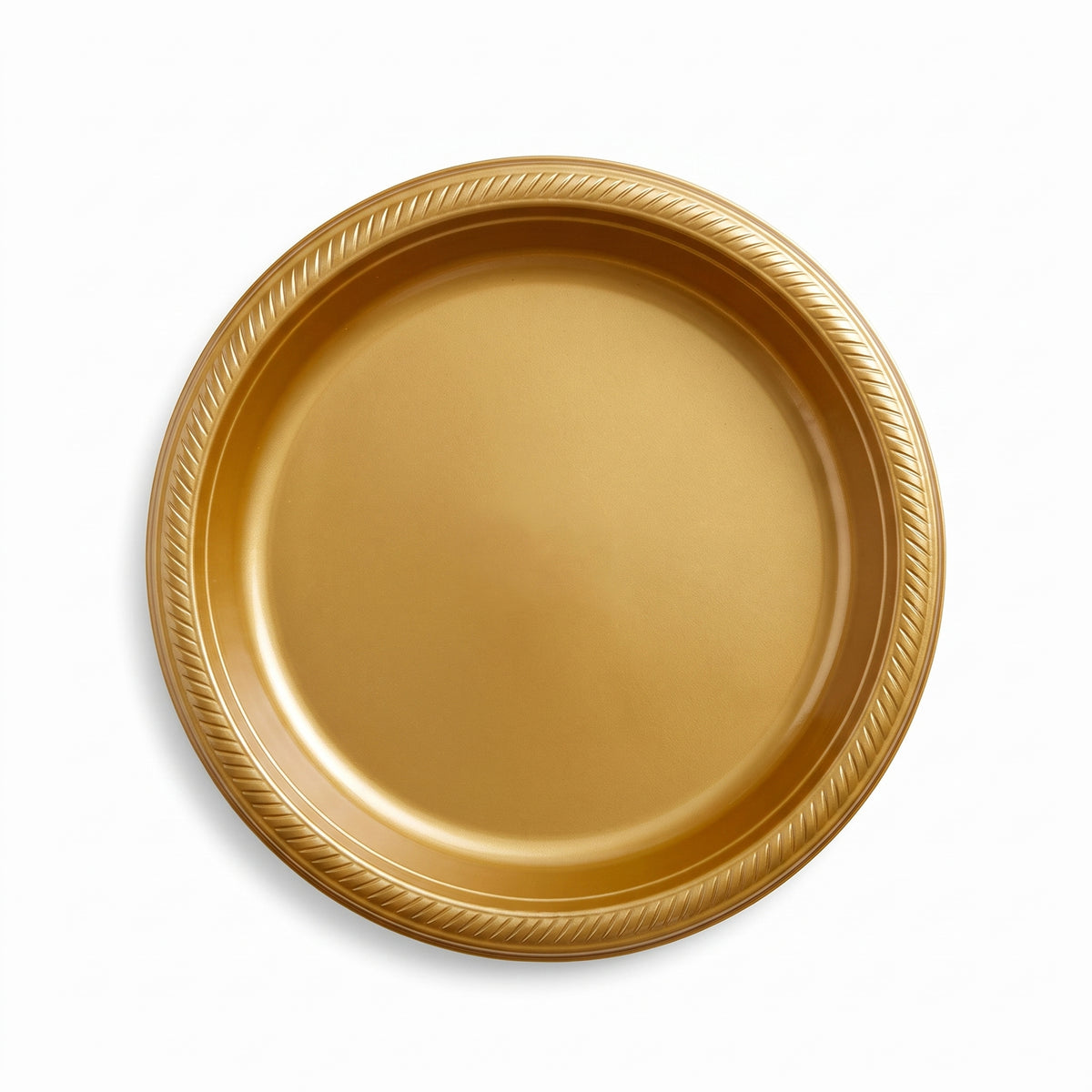 Gold 7" Round Plastic Plates - Pack of 50