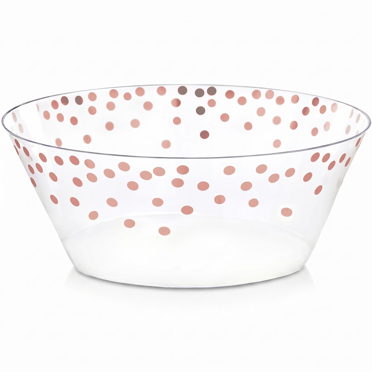 Elegant Rose Gold Polka Dot Plastic Serving Bowl - 6.1 In.