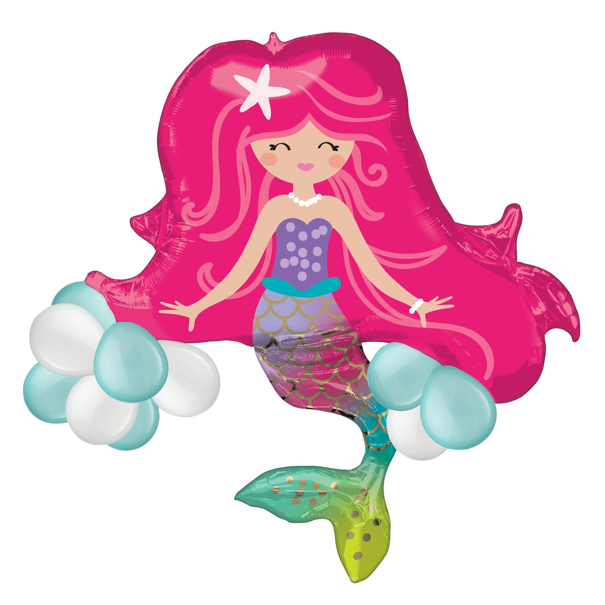 Enchanting Mermaid Shaped Foil Balloon Kit
