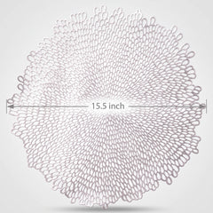 Elegant Silver Blossom Vinyl Placemat - 15.5 In.