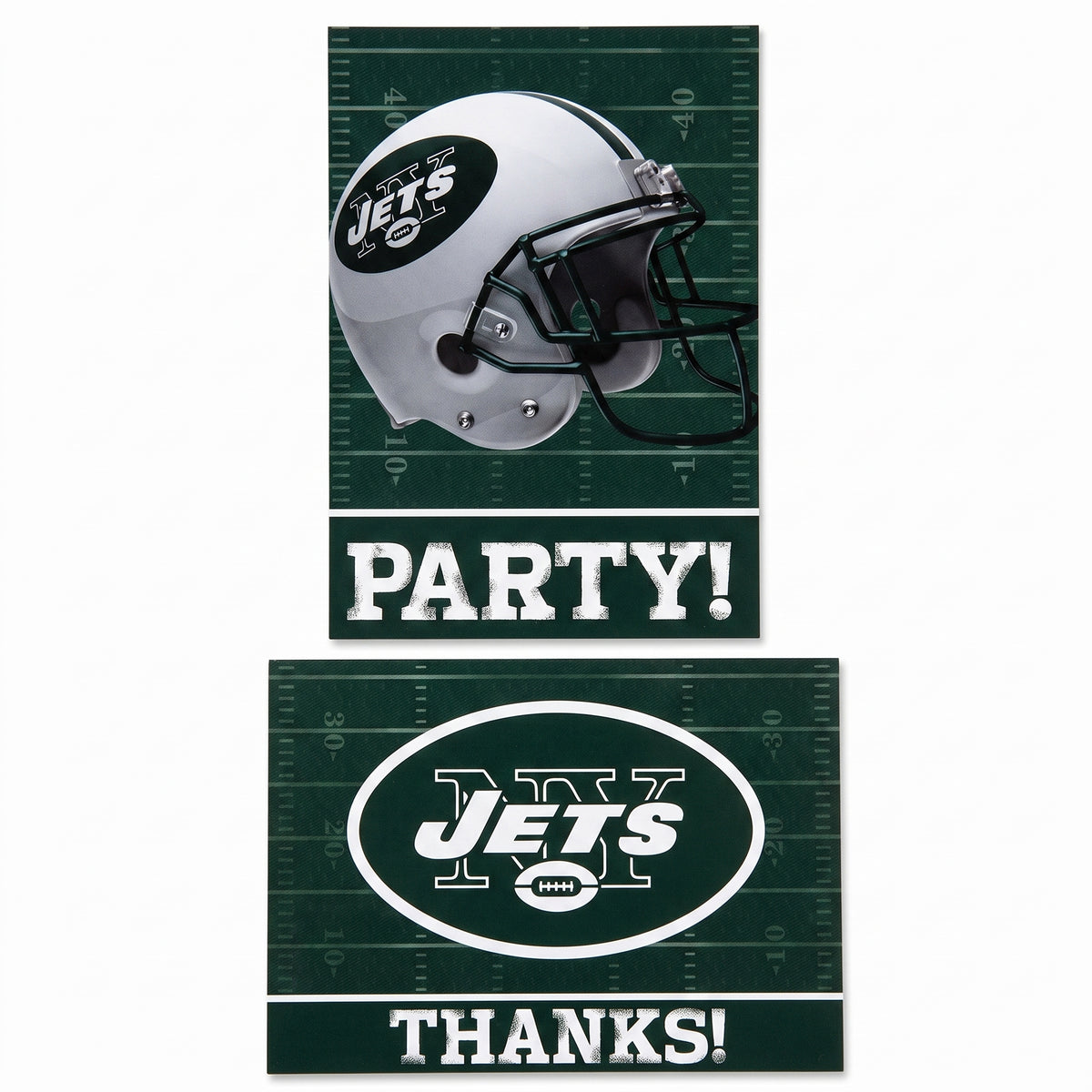 New York Jets Party Invitation and Thank You Card Set