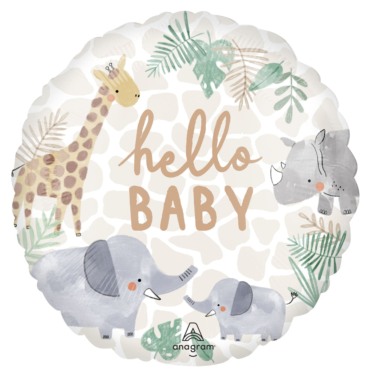 Soft Jungle Baby Shower Foil Balloon
