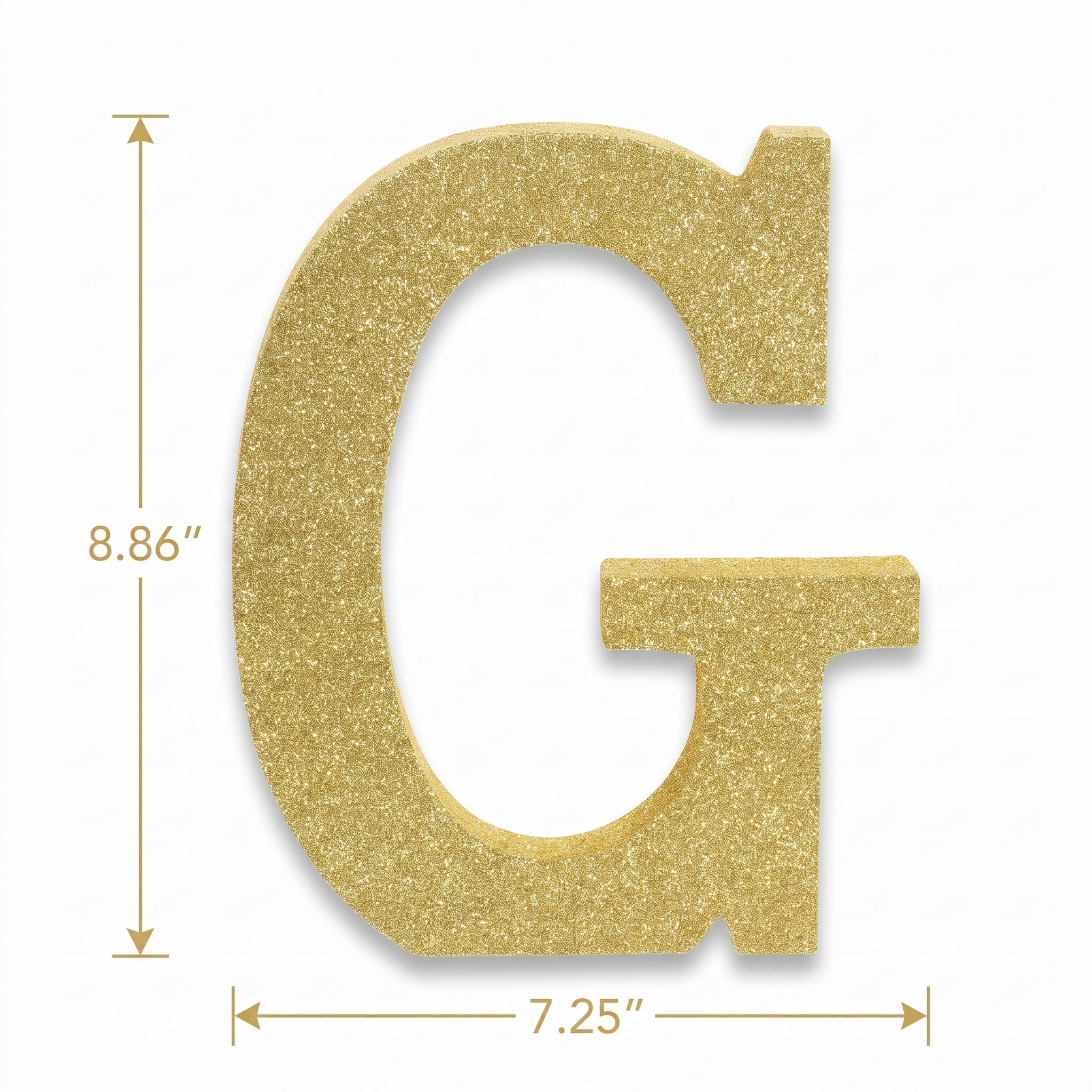 Glitter Gold Letter "G" Standing Block Sign - 4-Inch Decorative Party Accent