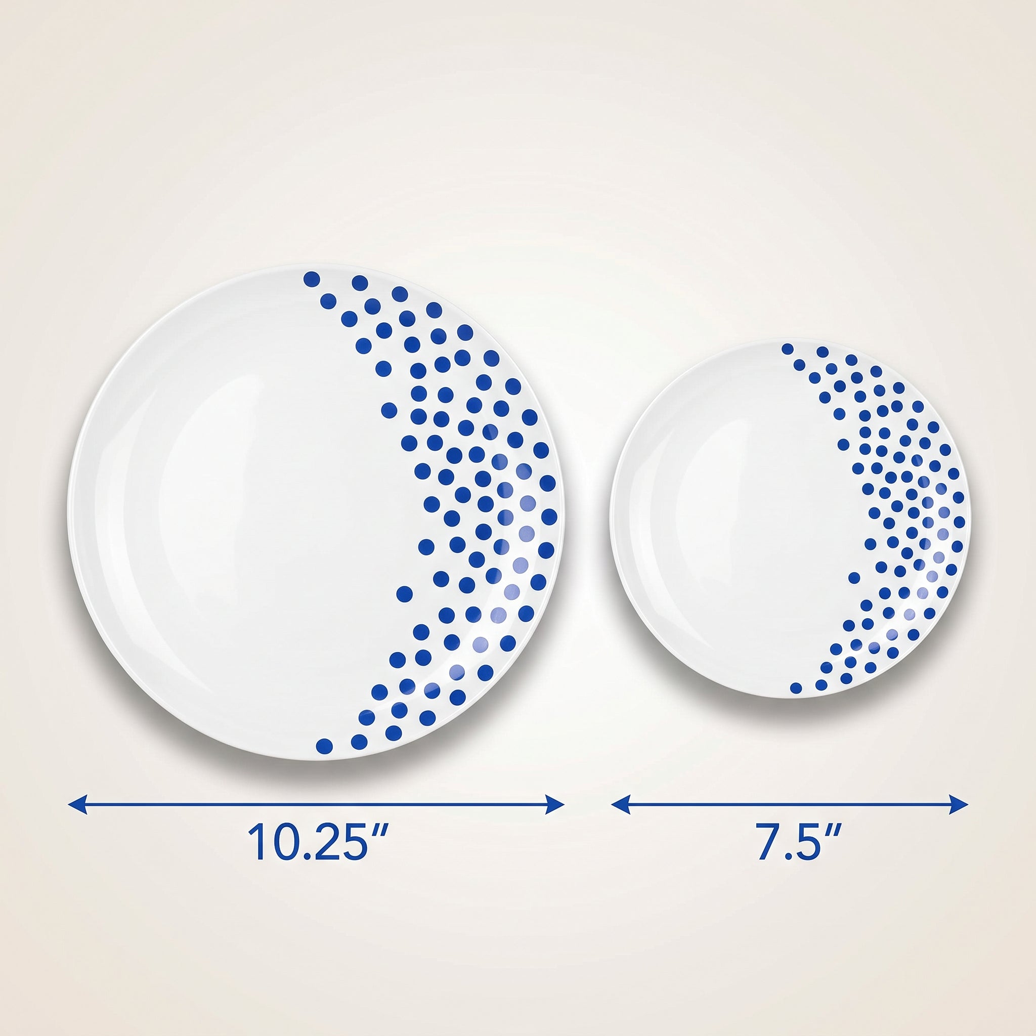 Royal Blue Polka Dot Premium Plastic Plates