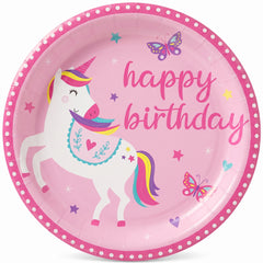 Enchanting Unicorn Birthday Paper Plates - 6.75"