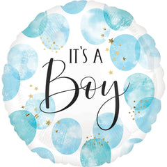It‚Äôs a Boy Blue Watercolor Baby Shower Balloon