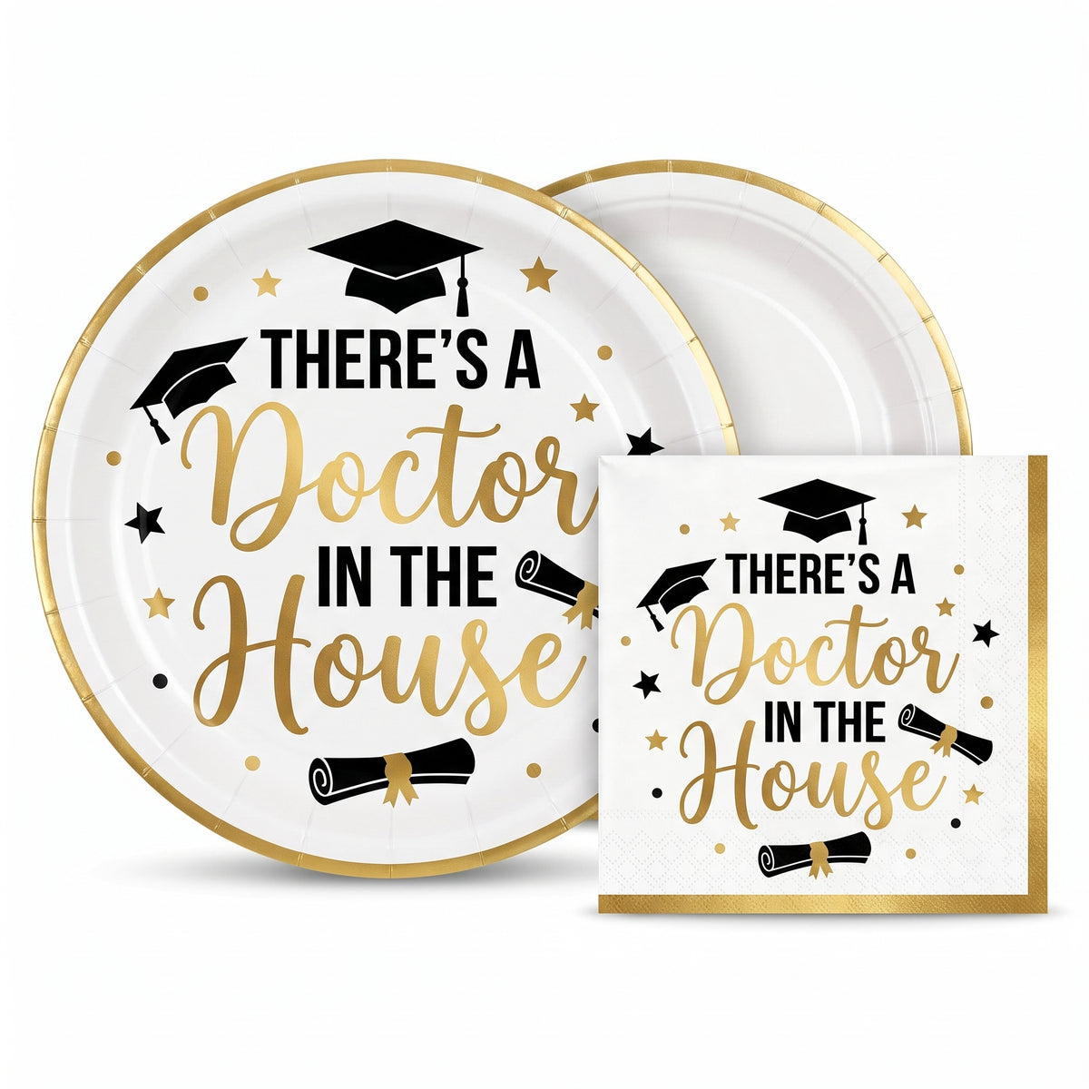 "There's a Doctor in the House" Graduation Party Plate Set - 30 Pack