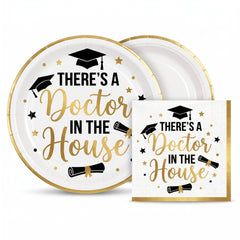 "There's a Doctor in the House" Graduation Party Plate Set - 30 Pack