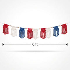 Patriotic Macrame Pennant Banner